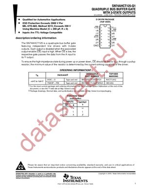 SN74AHCT125QDRQ1 datasheet  